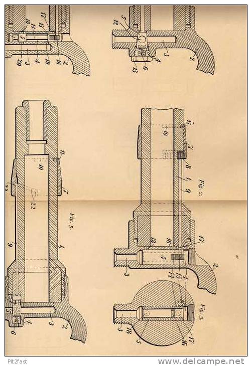 Original Patentschrift - H. Potter In Harringay , 1904 , Drucklufthammer !!! - Ancient Tools