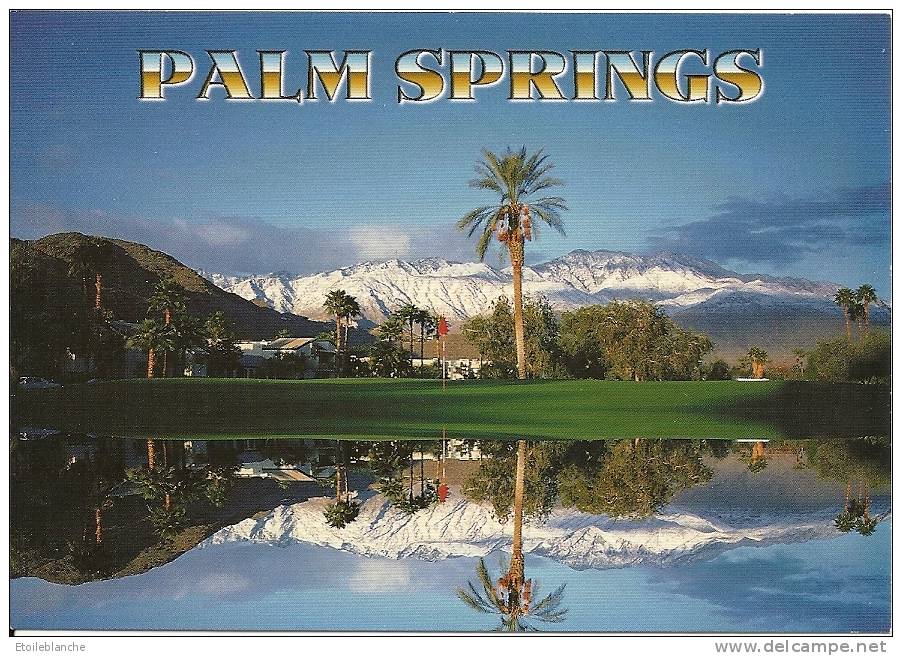 USA Palm Springs - Municipal Golf Course / Mt San Jacinto (snow) - Montagne, Neige, Cocotier ... - Palm Springs