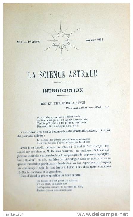 ASTROLOGIE ETUDE ET PRATIQUE 12 RECEUILS DE 1904 - Autres & Non Classés