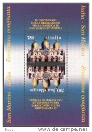 ITALIA - ITALIE - ITALY - 1994 - IX CENT. BASILICA DI S. MARCO IN VENEZIA - BF - MNH ** - Blocks & Kleinbögen