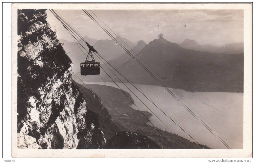 Carte Postale Ancienne De Haute-Savoie - Téléphérique De Veyrier Du Lac D'Annecy - Menthon Et Massif Des Bauges - Veyrier