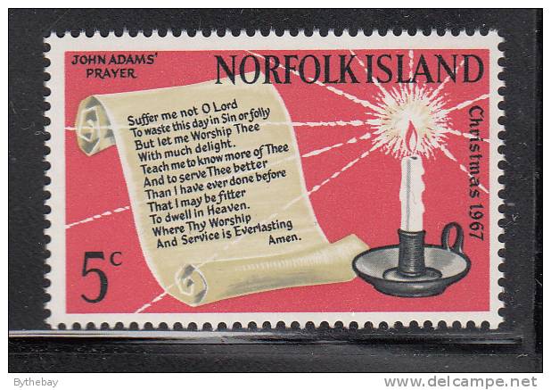 Norfolk Island MNH Scott #115 5c John Adams' Prayer - Christmas - Ile Norfolk