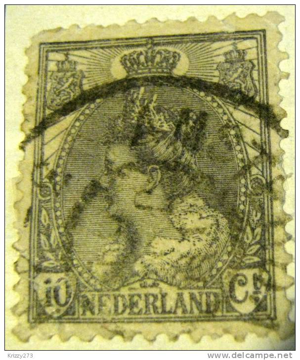 Netherlands 1898 Queen Wilhelmina 10c - Used - Used Stamps