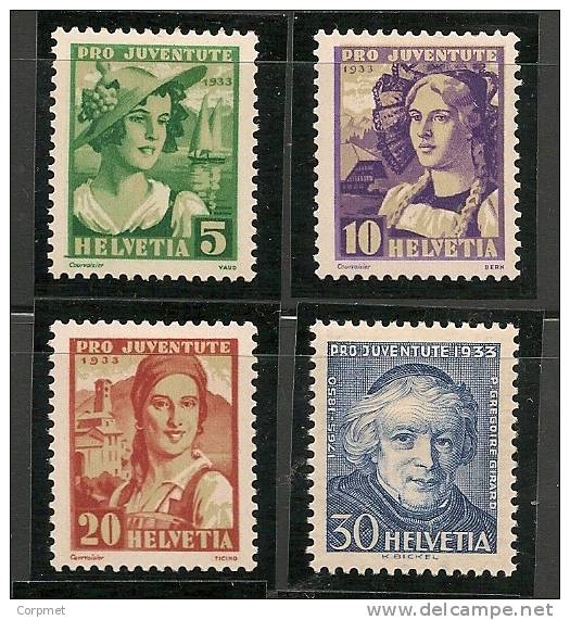 SWITZERLAND - 1933  PRO JUVENTUDE   - Yvert # 267/270 - MINT LH - Nuevos