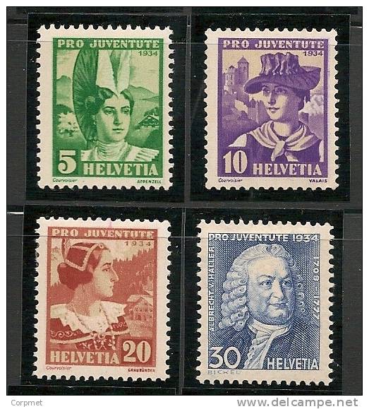SWITZERLAND - 1934  PRO JUVENTUDE   - Yvert # 278/281 - MINT LH - Unused Stamps