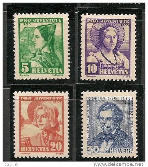 SWITZERLAND - 1935  PRO JUVENTUDE   - Yvert # 282/285 - MINT LH - Neufs