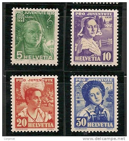 SWITZERLAND - 1936  PRO JUVENTUDE   - Yvert # 298/301 - MINT NH - Unused Stamps