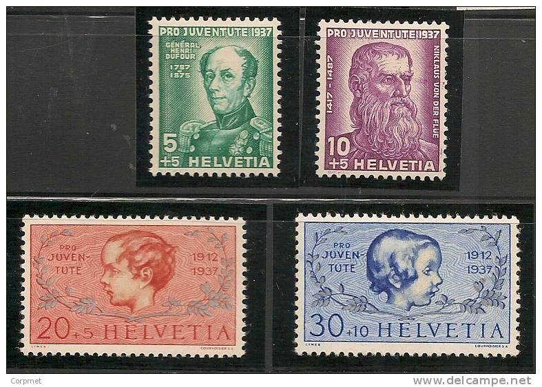 SWITZERLAND - 1937  PRO JUVENTUDE   - Yvert # 303/306 - MINT LH - Unused Stamps