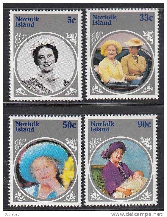 Norfolk Island MNH Scott #364-#367 Queen Mother's 85th Birthday - Ile Norfolk