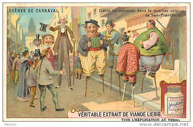 Chromo -ref 146-chromo -liebig-carnaval -defile De Masques Quartier Chinois De San Francisco -etats Unis D Amerique - Liebig