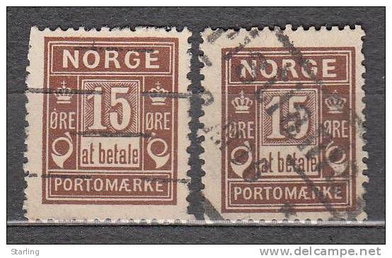 Norway 1889 / 1915 Mi# 4 II Porto Used - Oficiales