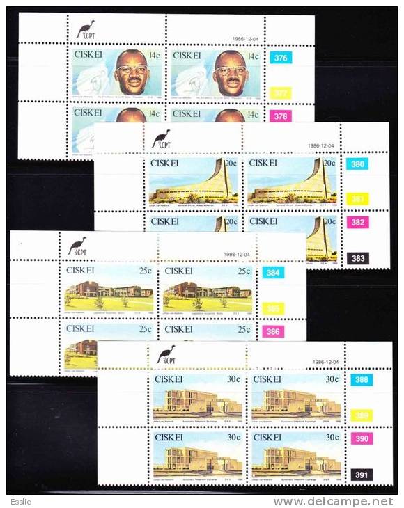 Ciskei - 1986 - 5th Anniversary Of Independence - Full Set Control Blocks - Ciskei