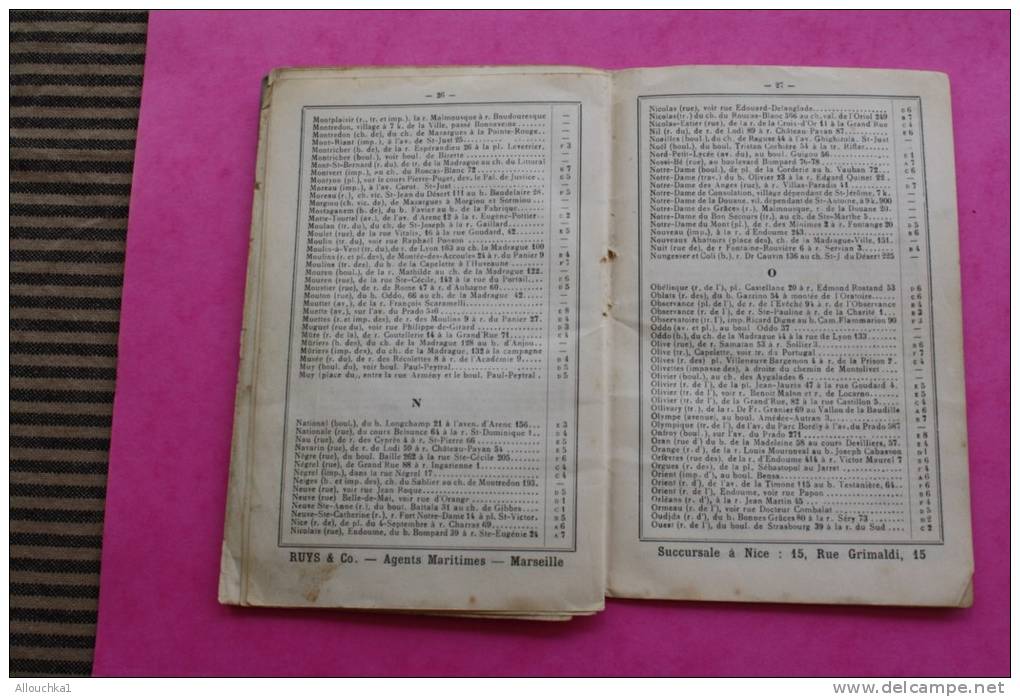 Livret marseillais RUYS carte du réseau des tramways 45e année rues bd cours places traverses de Marseille
