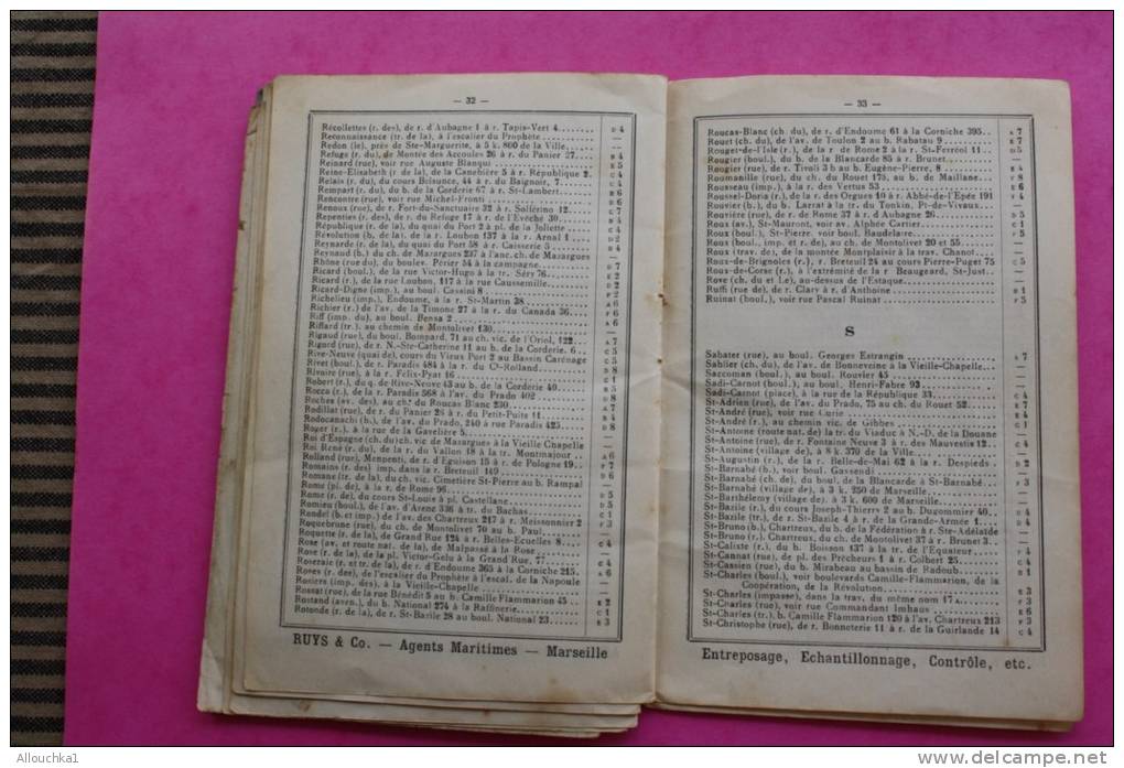 Livret marseillais RUYS carte du réseau des tramways 45e année rues bd cours places traverses de Marseille