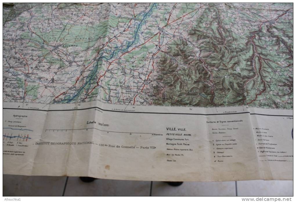 1940 Carte Géographique De France Et Des Frontières Saverne N°19 Dressé Héliogravé Publié Par Service Armée Type 1912 - Topographical Maps