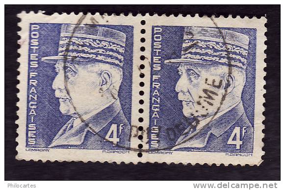 FRANCE  1942  -  Y&T  521A  -   Pétain, Type Lemagny, 4F Outremer  - Oblitérés - 1941-42 Pétain