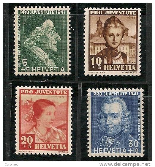 SWITZERLAND - 1941  PRO JUVENTUDE   - Yvert # 371/4 - MINT LH - Unused Stamps