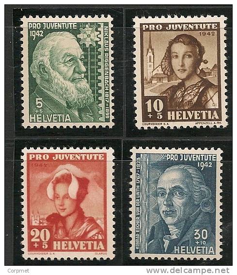 SWITZERLAND - 1942  PRO JUVENTUDE   - Yvert # 380/3 - MINT LH - Unused Stamps
