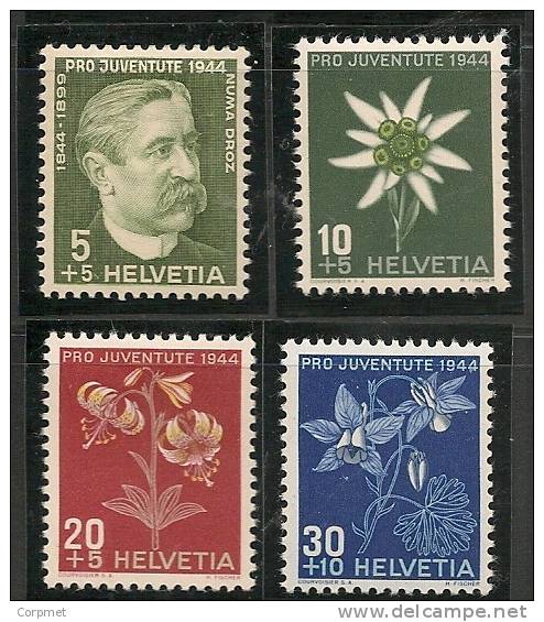 SWITZERLAND - 1944  PRO JUVENTUDE - FLOWERS  - Yvert # 399/402 - MINT LH - Ungebraucht