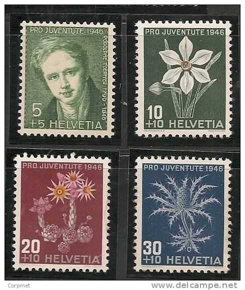 SWITZERLAND - 1946  PRO JUVENTUDE - FLOWERS  - Yvert # 433/6 - MINT LH - Nuevos