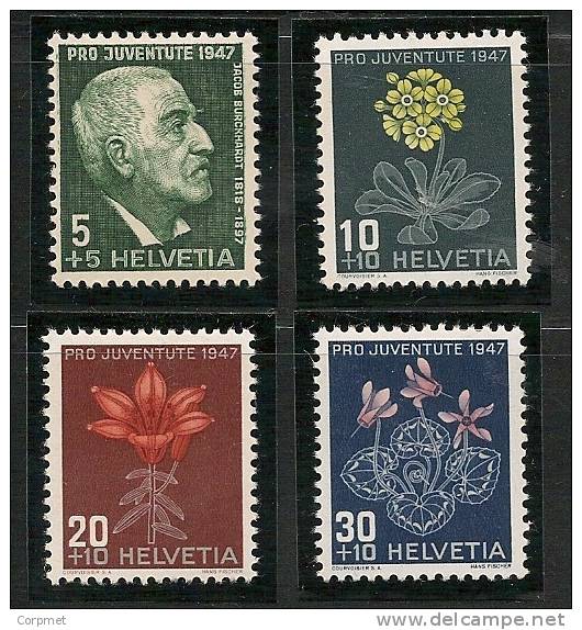 SWITZERLAND - 1947  PRO JUVENTUDE - FLOWERS  - Yvert # 445/8 - MINT LH - Unused Stamps