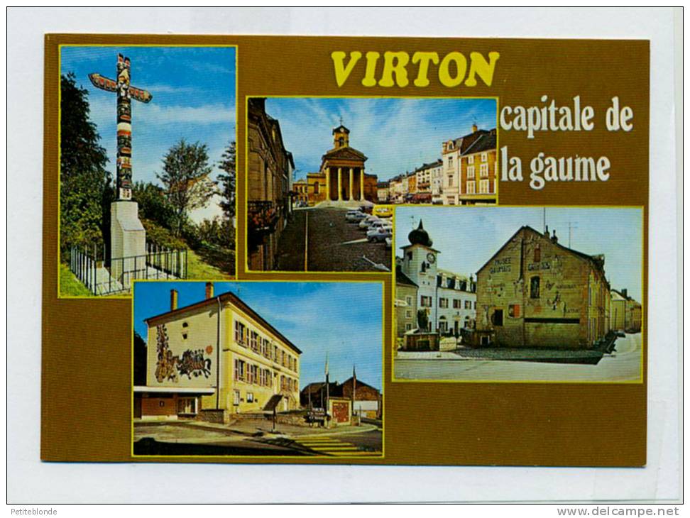 (I510) - Virton - Capitale De La Gaume - Le Totem - La Place Communale Et L'Eglise - Le Musee Gaumais - Virton