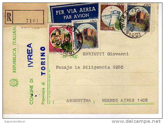 CORTOS IVREA TORINO  A BUENOS AIRES AÑO 1982  ITALIA  OHL - Airmail