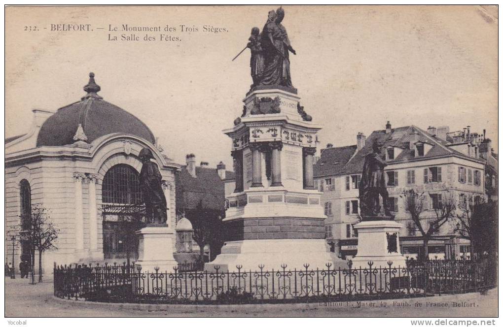 Cp , 90 , BELFORT , Le Monument Des Trois Sièges , La Salle Des Fêtes - Belfort - Ville