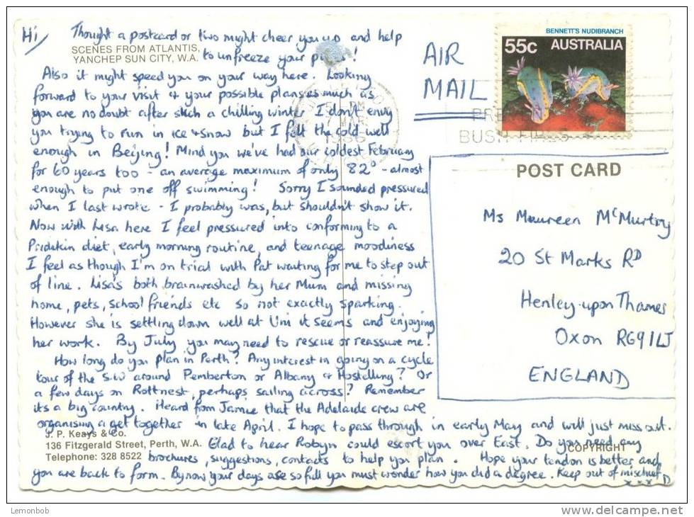 Australia, Atlantis, Yanchep Sun City, W.A. 1986 Used Postcard [10599] - Other & Unclassified