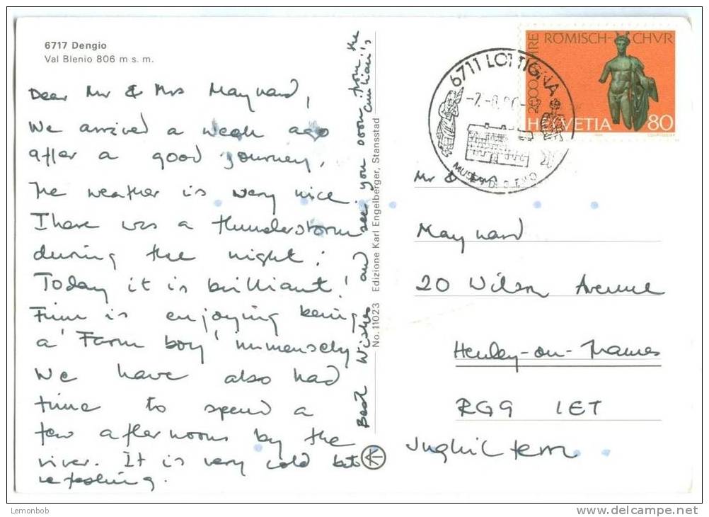 Switzerland, Dengio, Val Blenio, 1980s Used Postcard [10606] - Blenio