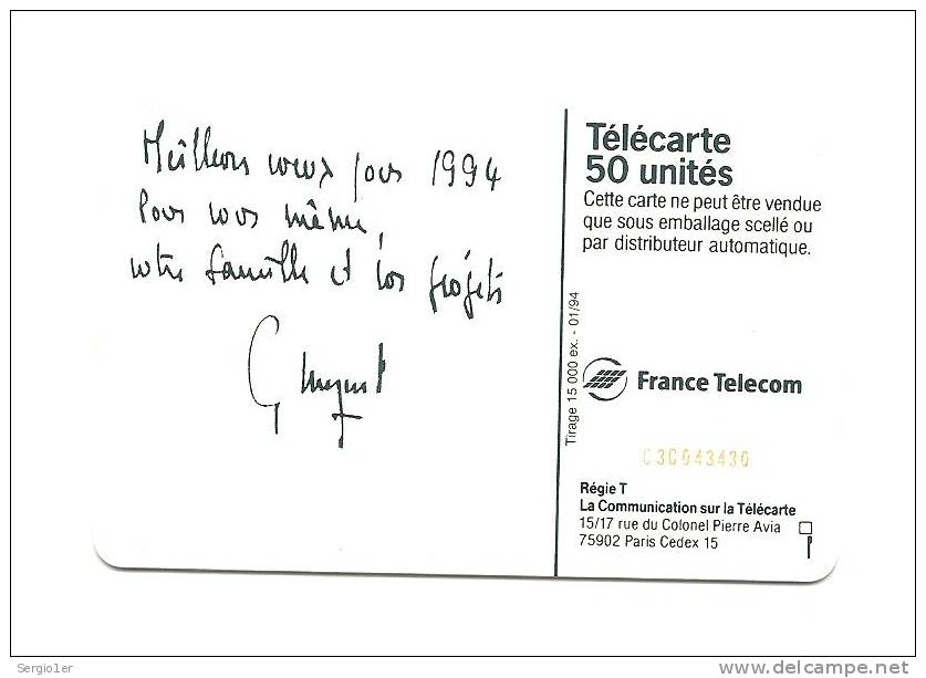 En868 MIPTCE  Texte Gérard Longuet Ministre Au Dos  Puce Sc7 01/94 10968 Ex Phonecote - 50 Units