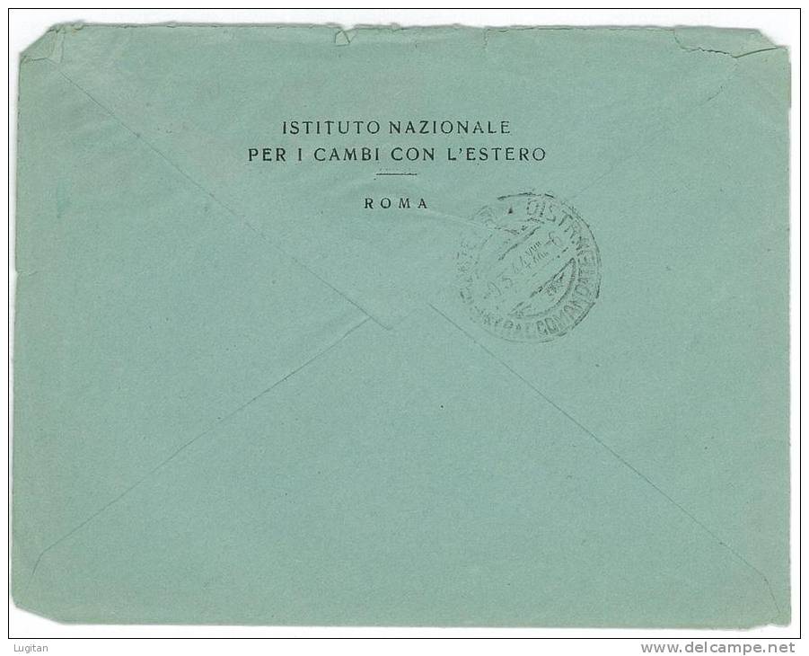 FILATELIA - REPUBBLICA SOCIALE ANNO 1944 -  STRISCIA DI TRE AEREA + 0,25 FASCETTO NERO -  RACCOMANDATA DA BRESCIA - Poststempel