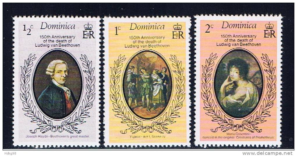 WD+ Dominica 1977 Mi 531-33 Mnh Beethoven - Dominica (...-1978)