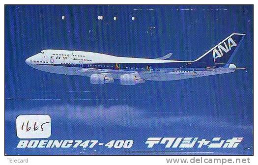 Télécarte Japon * ANA  (1665) Japan Phonecard Airplane - Flugzeug Avion * AIRLINES * BOEING 747 - Flugzeuge