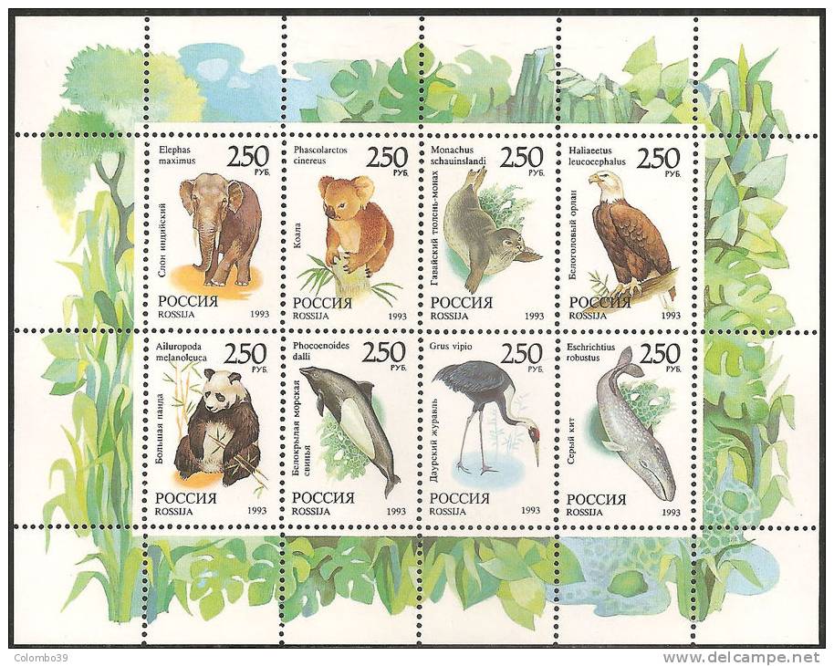 Russia 1993 M/sheet MNH** - Yv.6040/47   Mi.351/58 - Blocchi & Fogli