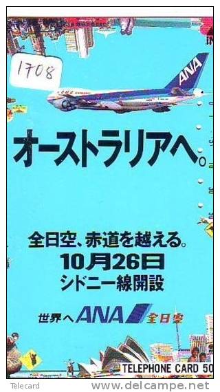 Télécarte Japon * ANA  (1708) Japan Phonecard Airplane - Flugzeug Avion * AIRLINES * TELEFONKARTE * - Airplanes