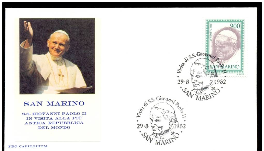 SAN MARINO * FDC POPE JOHN PAUL II * 1982 - FDC