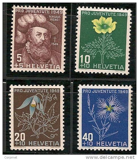 SWITZERLAND - 1949  PRO JUVENTUDE - FLOWERS  - Yvert # 493/6 - MINT NH And MINT LH - Ungebraucht