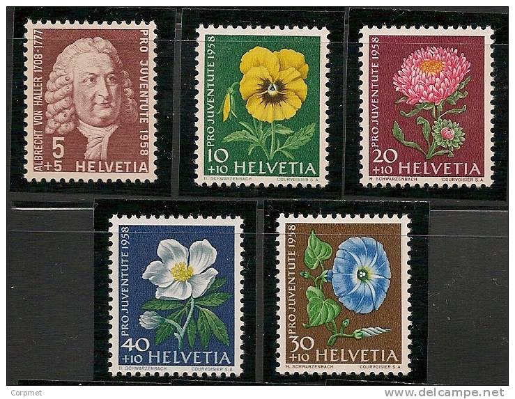 SWITZERLAND - 1958  PRO JUVENTUDE - FLOWERS  - Yvert # 616/620 - MINT LH - Unused Stamps