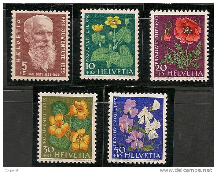 SWITZERLAND - 1959  PRO JUVENTUDE - FLOWERS  - Yvert # 634/8 - MINT LH - Ungebraucht