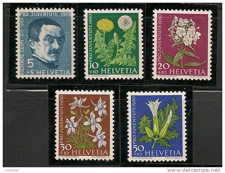 SWITZERLAND - 1960  PRO JUVENTUDE - FLOWERS  - Yvert # 668/672 - MINT LH - Neufs