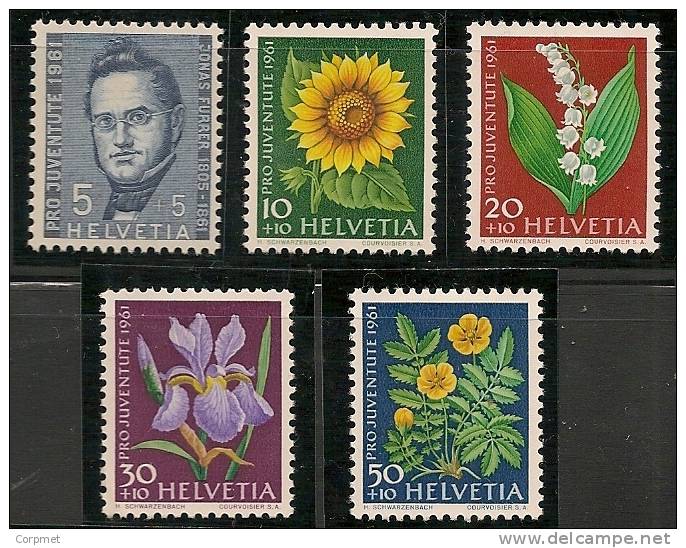 SWITZERLAND - 1961  PRO JUVENTUDE - FLOWERS  - Yvert # 684/8 - MINT LH - Neufs