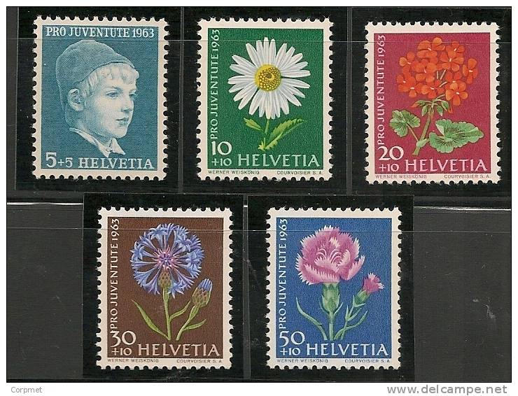 SWITZERLAND - 1963  PRO JUVENTUDE - FLOWERS -  Yvert # 721/5 - MINT NH - Nuevos