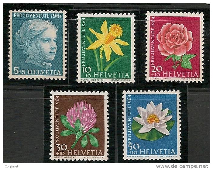 SWITZERLAND - 1964  PRO JUVENTUDE - FLOWERS -  Yvert # 738/742 - MINT NH - Neufs