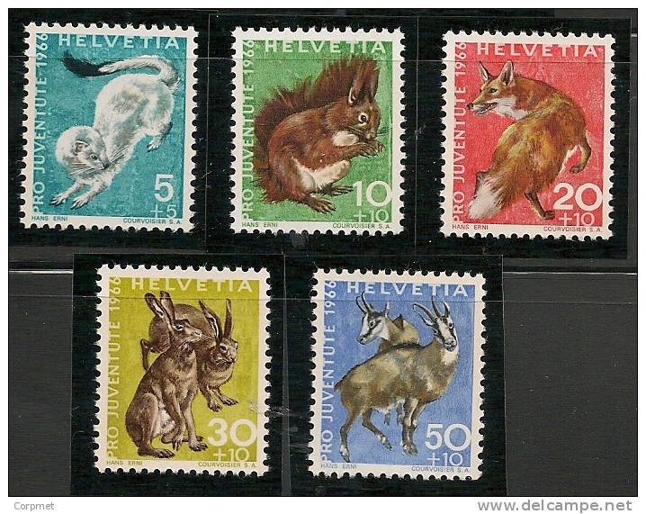 SWITZERLAND - 1966  PRO JUVENTUDE - FAUNA -  Yvert # 778/782 - MINT NH - Ungebraucht