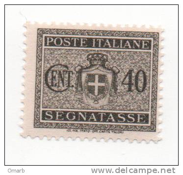 Fra269 Segnatasse, Stemma, N.78, 1945, 40 Cent Grigio Bruno, Senza Filigrana - Strafport