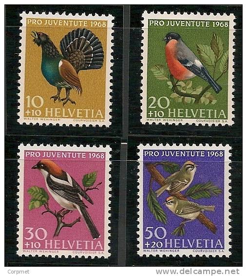 SWITZERLAND - 1968  PRO JUVENTUDE - FAUNA - BIRDS   Yvert # 824/7 - MINT NH - Neufs