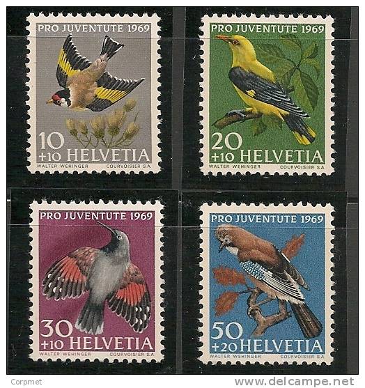 SWITZERLAND - 1969  PRO JUVENTUDE - FAUNA - BIRDS   Yvert # 846/9 - MINT NH - Nuevos