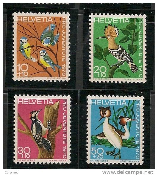 SWITZERLAND - 1970  PRO JUVENTUDE - FAUNA - BIRDS   Yvert # 868/871 - MINT NH - Unused Stamps