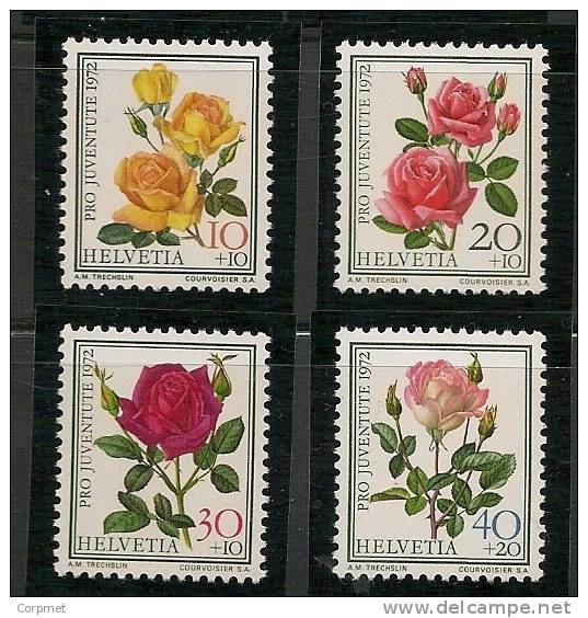 SWITZERLAND - 1972  PRO JUVENTUDE - FLOWERS - ROSES   Yvert # 914/7 - MINT NH - Neufs